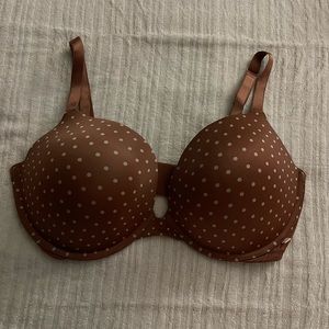Copper polka dot bra